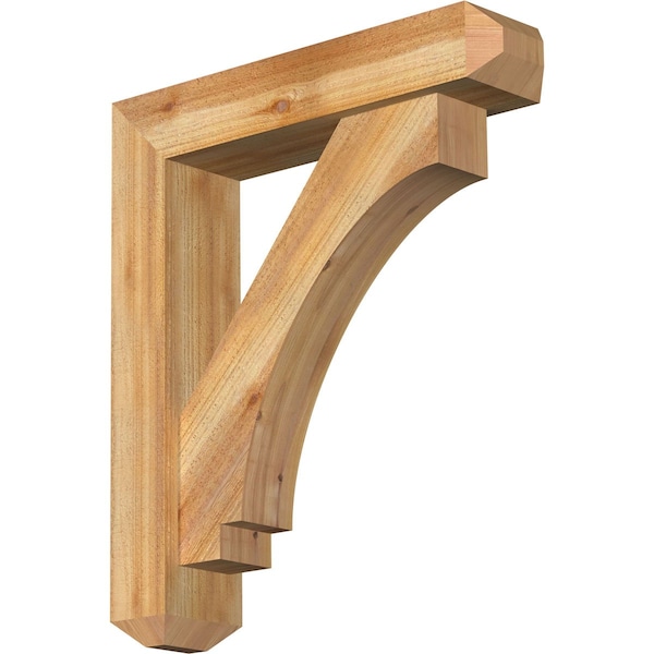 Ekena Millwork Imperial Craftsman Rough Sawn Bracket w/ Offset Brace, Western Red Cedar, 6"W x 26"D x 30"H BKT0604X26X30IMP04RWR - main